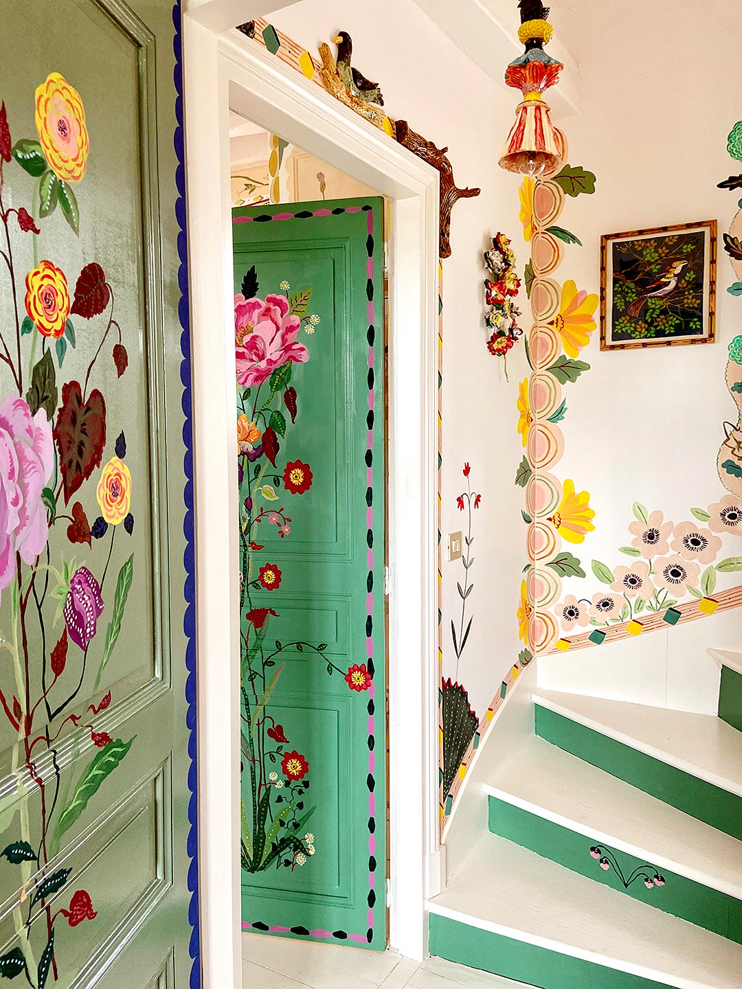 floral painted door