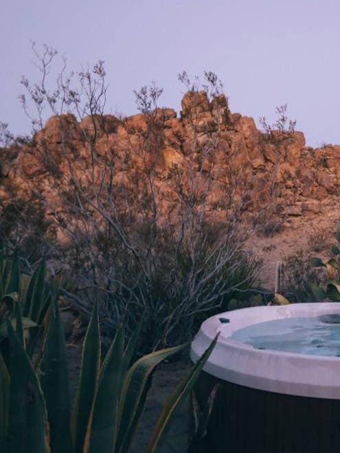 outdoor hot tub in the desert