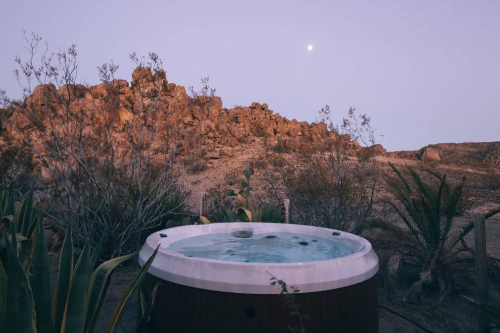 outdoor hot tub in the desert