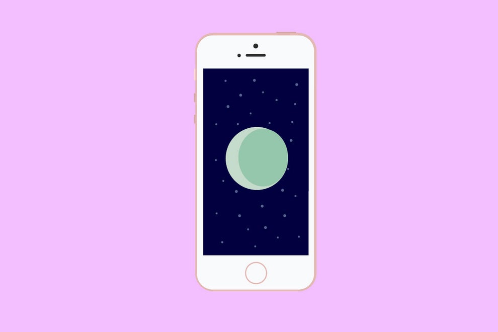 illustration of a phone with a moon on screen
