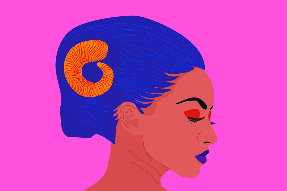 illustration of woman based on zodiac sign