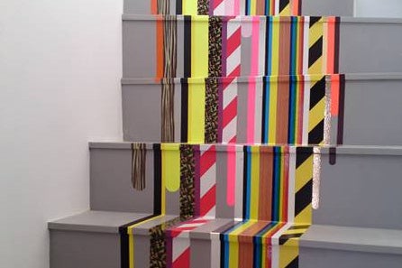 stairs decorated with washi tape