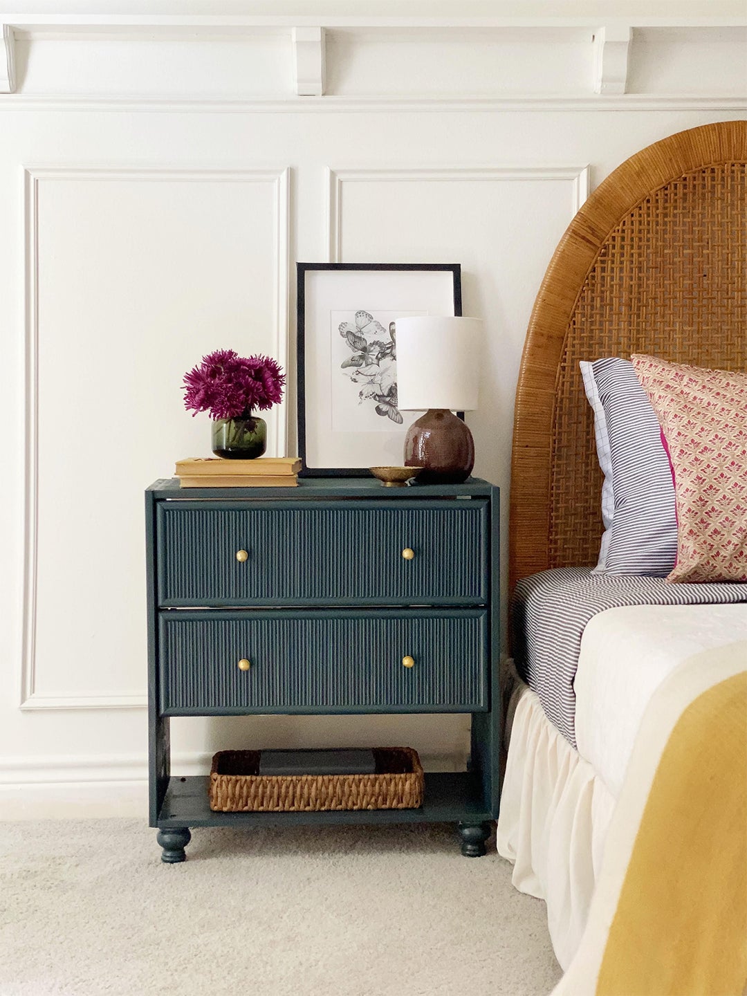 blue fluted nightstand