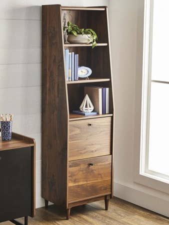 tall wood bookcase
