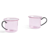 two pink glass mugs by Hay