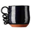 Black mug with ribbon handle