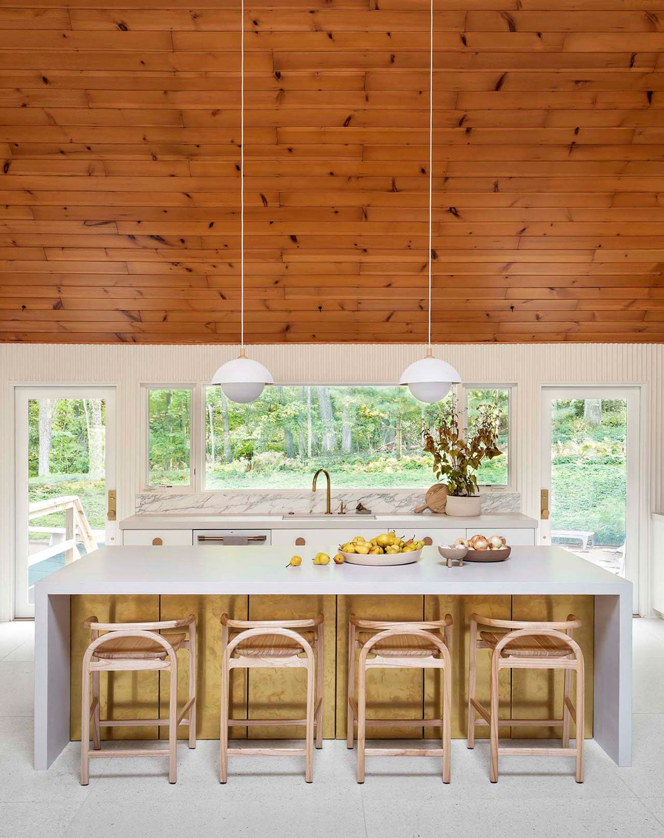 kitchen with wood ceiling