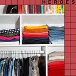 colorful, organized closet