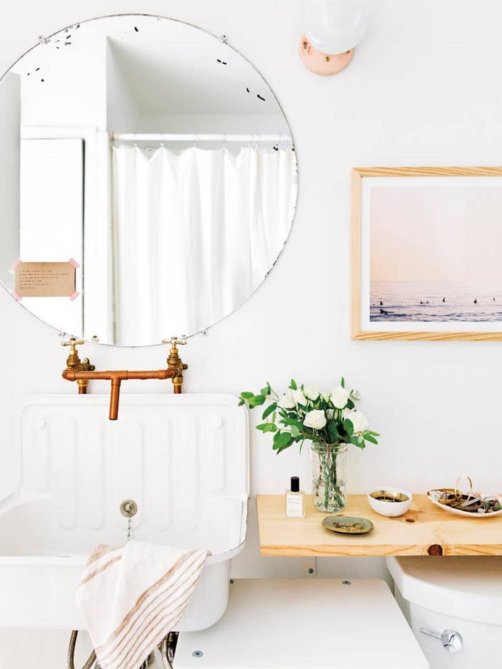 Claire Zinnecker White and Wood Bathroom