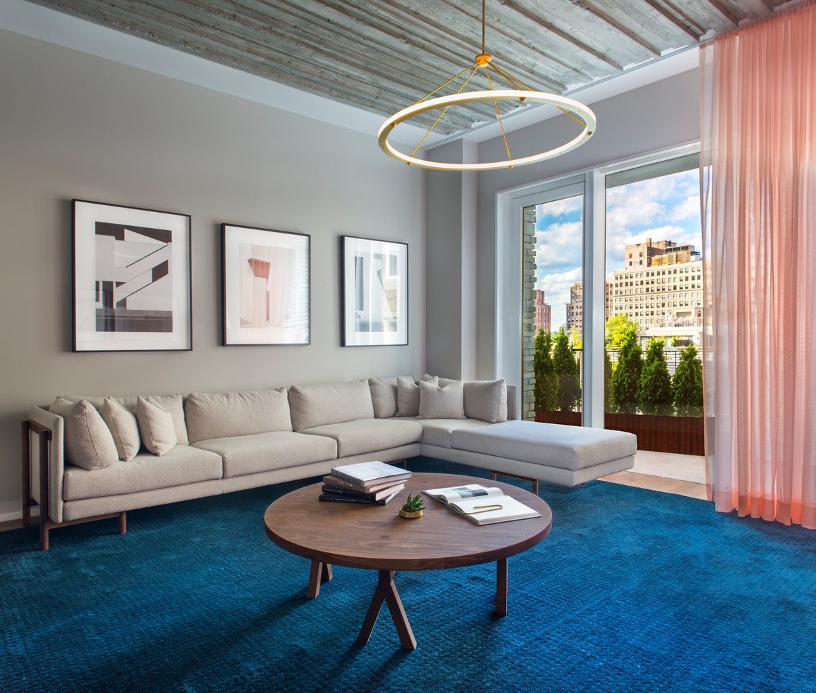 12 Warren Tribeca Blue Carpet Living Room