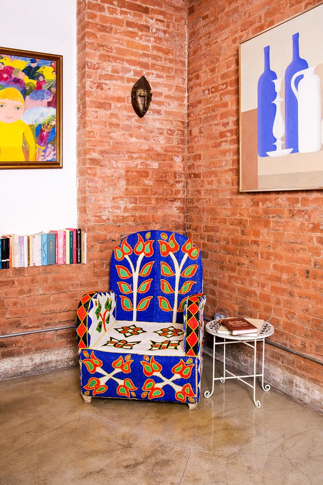 aelfie Oudghiri textile designer lounge chair