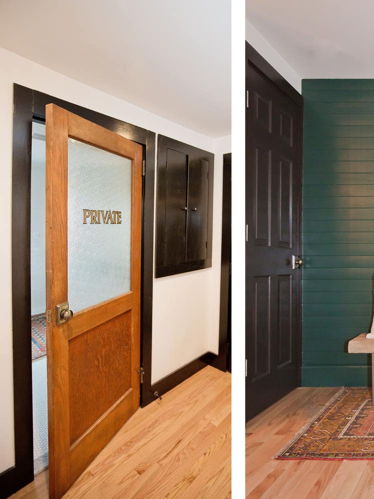 Before And After: Inside a Budget Home Renovation- green entryway