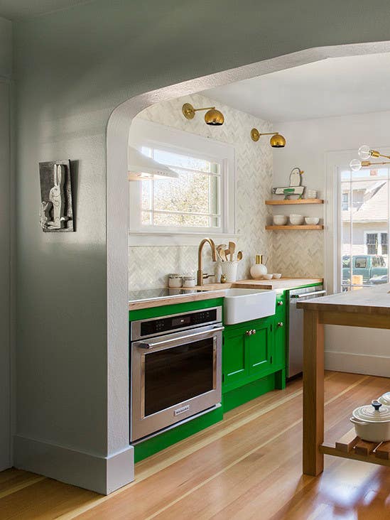 Before And After- inside a dated kitchen remodel