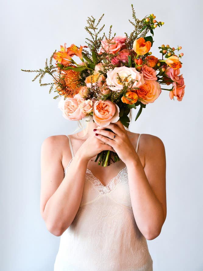 how to make wedding bouquet peach