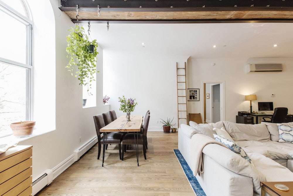 Inside A Modern Apartment Renovation: open floor dining/living room area