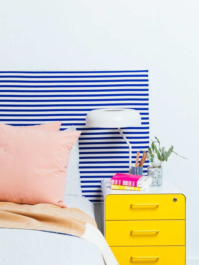 How to Turn an Ikea Table top Into One Hot Headboard