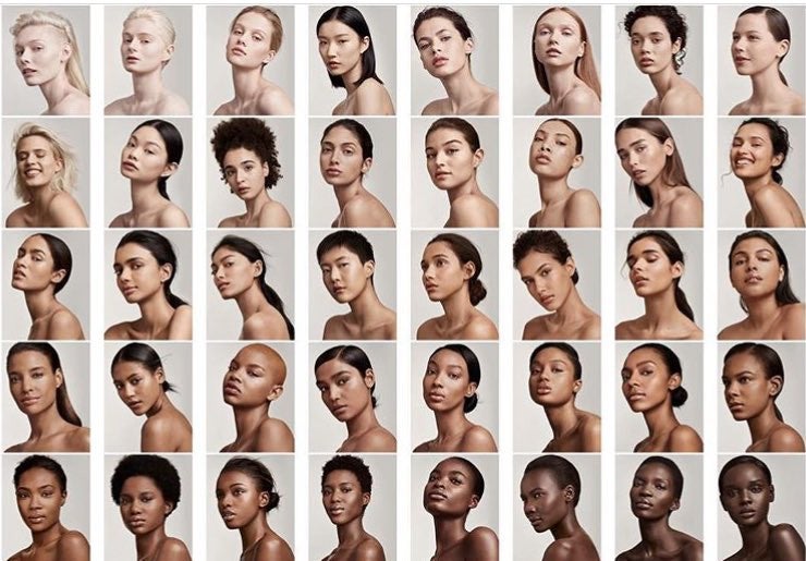 diverse shades of foundation