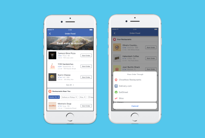 Facebook launches food delivery service