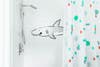colorful shower curtain shark decal