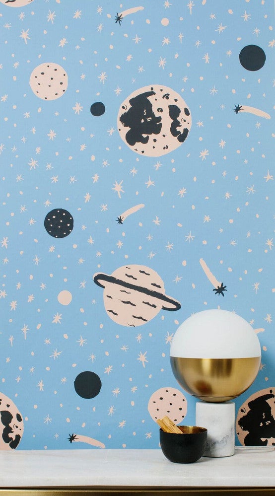 blue space wallpaper print