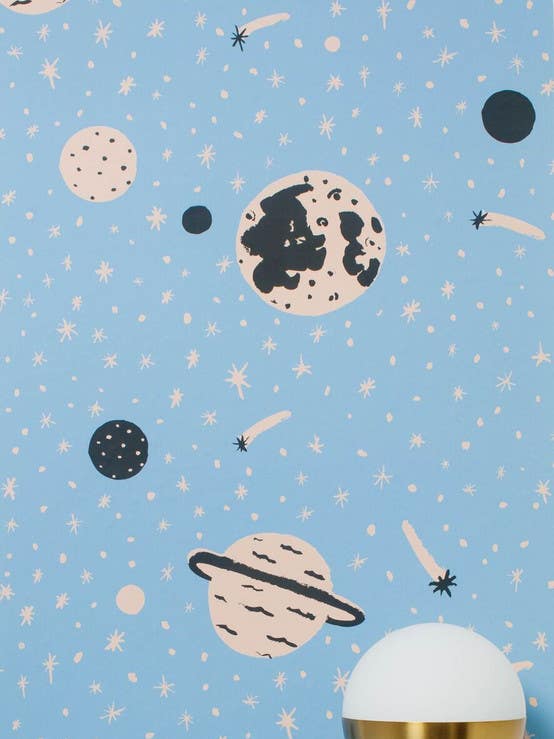blue space wallpaper print