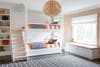 orange wallpaper kids bunk beds