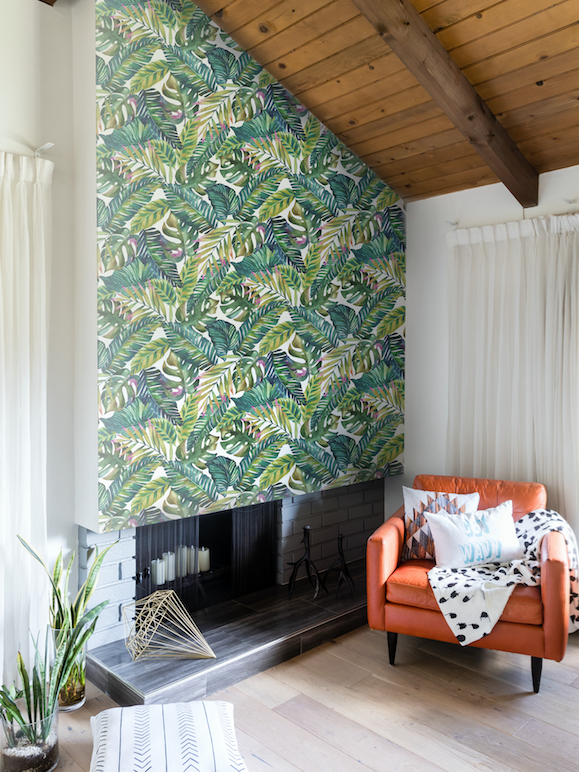 botanical leaf print wallpaper