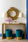 velvet and gold entryway accents