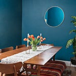 blue walls in the dining room