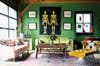 Green and White Living room