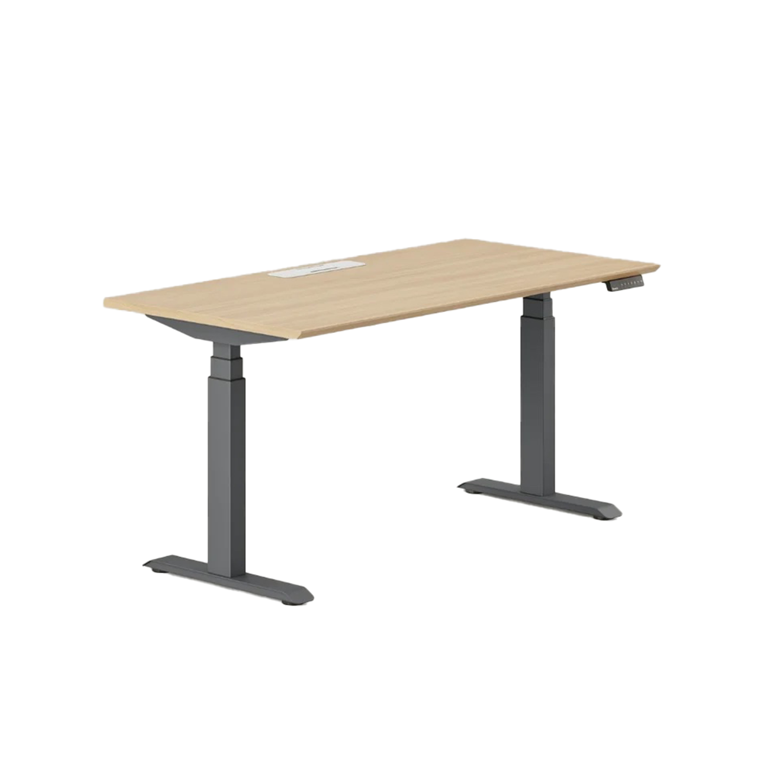 Standing Desk with Wood Top and Gray Metal Legs by Branch