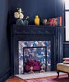 mantel decorating ideas for spring Black Bedroom with colorful vases