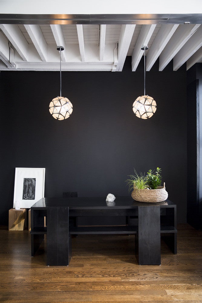 Nate Berkus and Jeremiah Brent design Rita Hazan Apartment Black Dining room