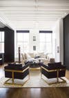 Nate Berkus and Jeremiah Brent design Rita Hazan Apartment Taupe Living room