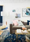 Emily Henderson Home Tour Blue and White Gallery Wall