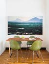Blue and Green and Wood Dining room