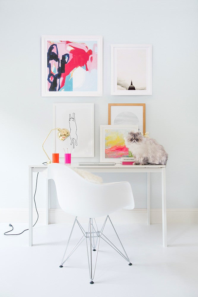 Pink and White Gallery Wall