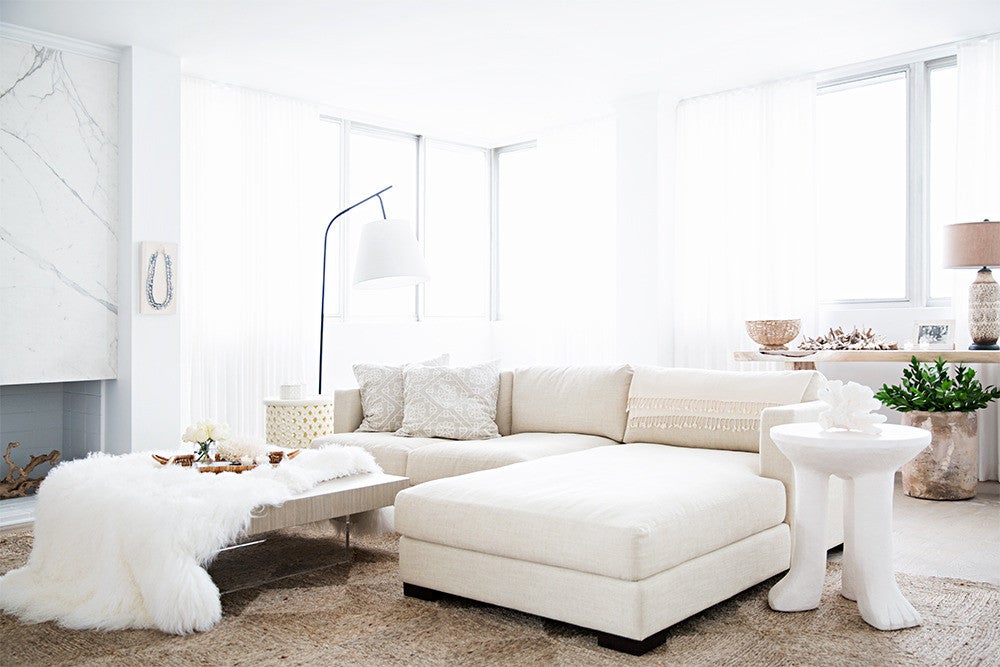 Taupe and White Living room