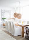 Clear and Taupe and White Dining room