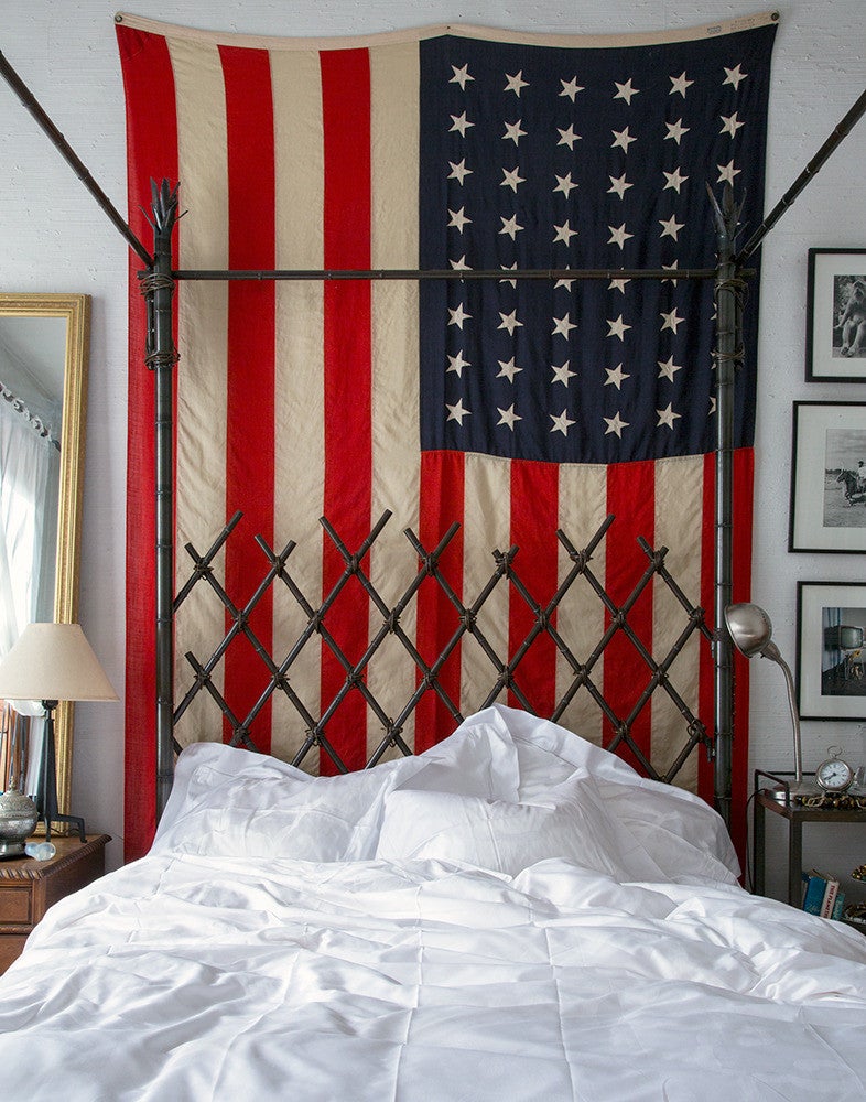 Red and White Bedroom