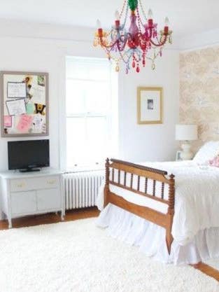 gold, white, and blush teen bedroom makeover