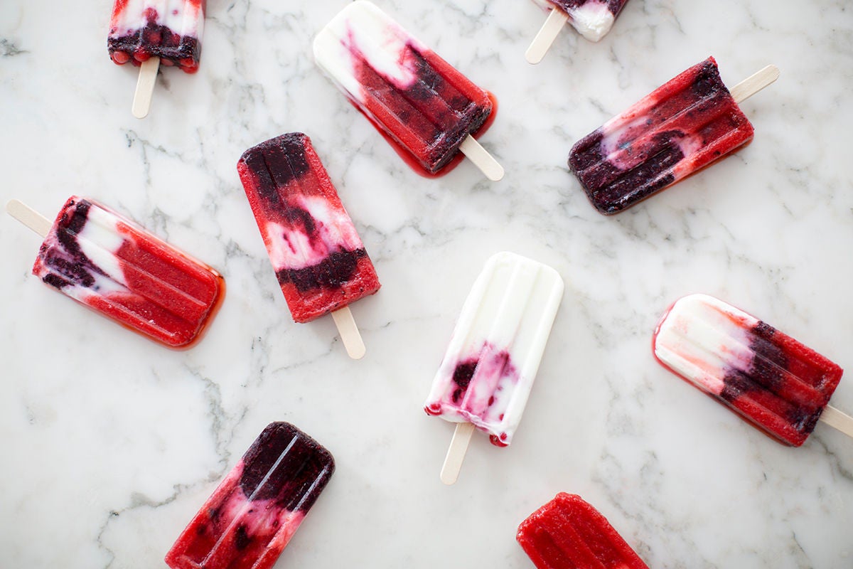 4th of july marbled ice pops!