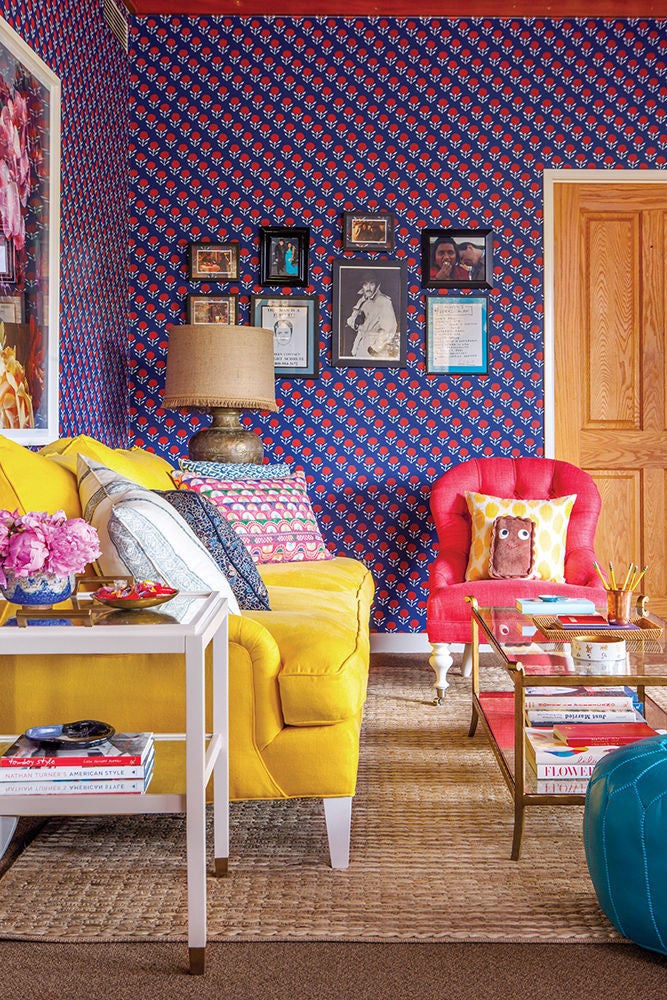 Mindy Kaling Office Blue and Purple and Yellow Office