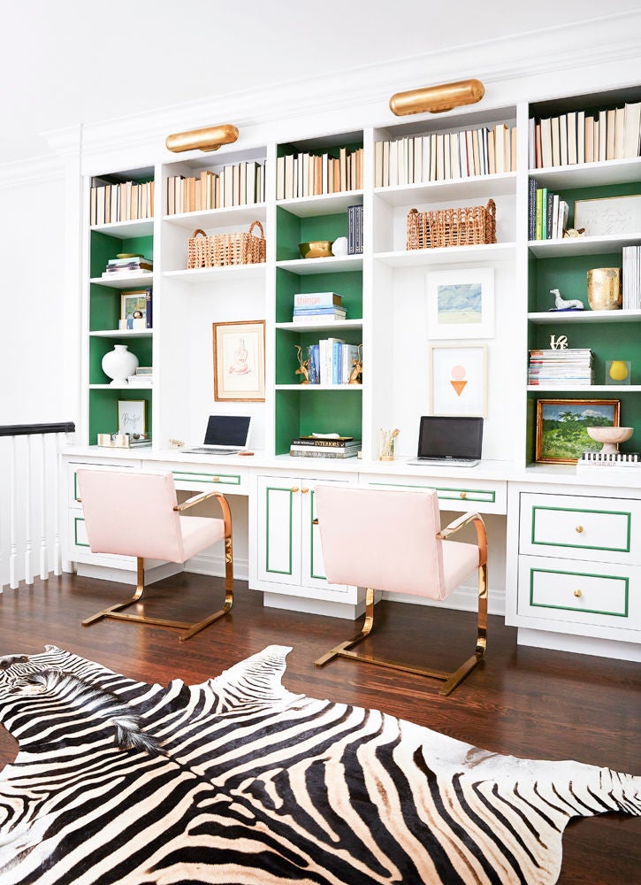Green and Pink and White Office