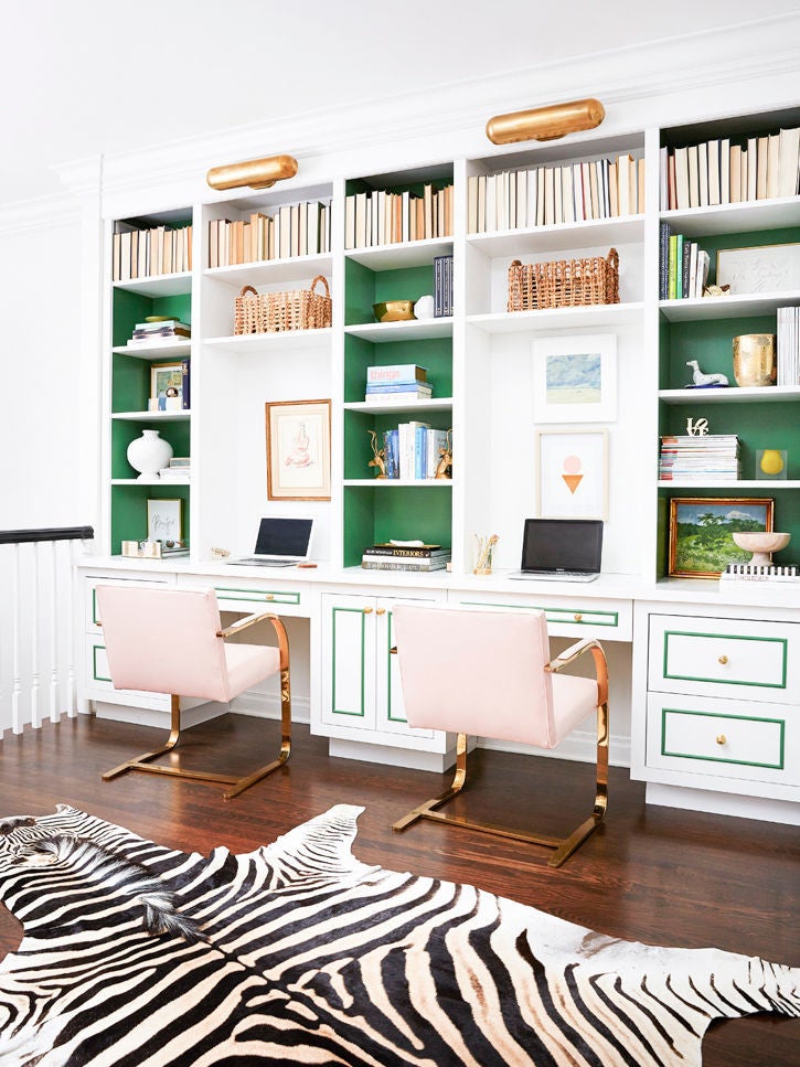 Green and Pink and White Office
