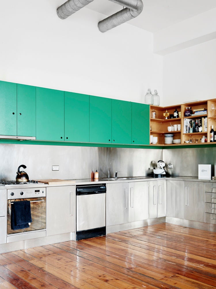 Green and Silver Kitchen