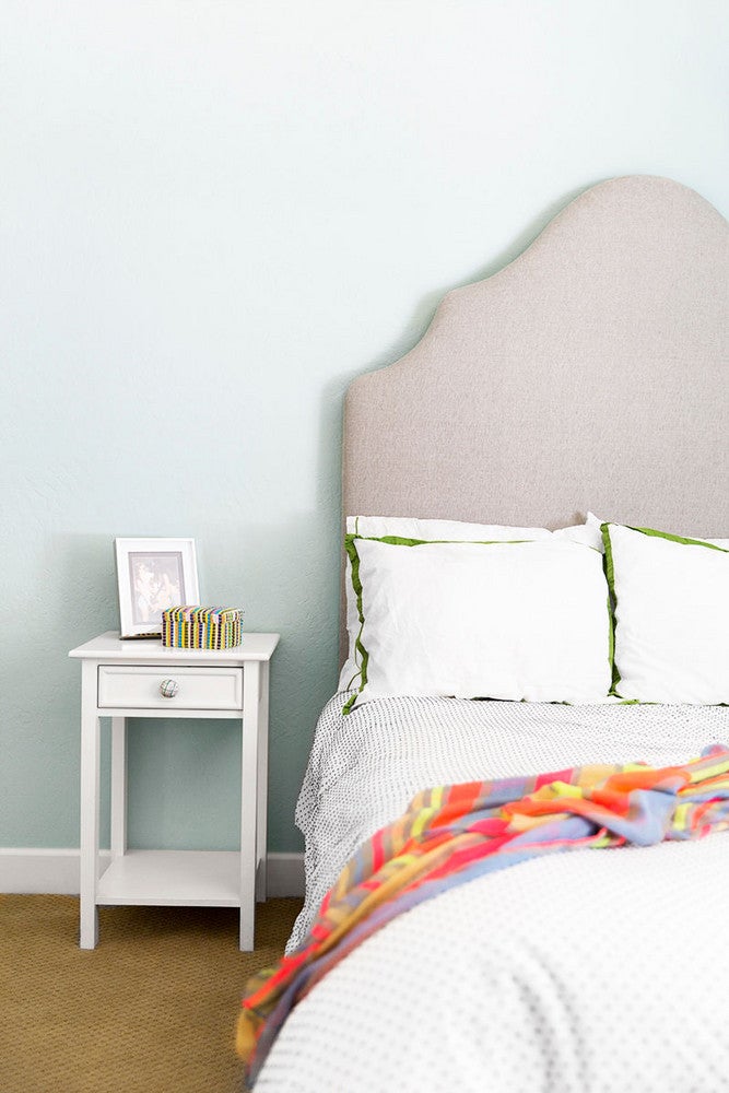 Gray and Green and White Bedroom