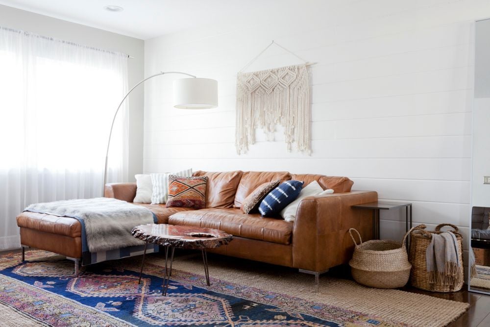 Brown and White Living room