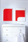 Red and White Bedroom