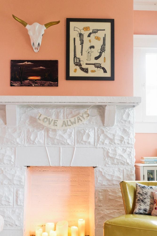 Orange and White Gallery Wall